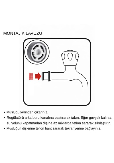 Avantaj Paketi 100 Lü Bahçe Musluğu Gömme Debi Regülatörü 6 L/dk %75 Su Tasarrufu Standart