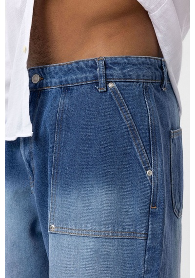 Vamos Cep Detaylı Baggy Fit Jean Mavi