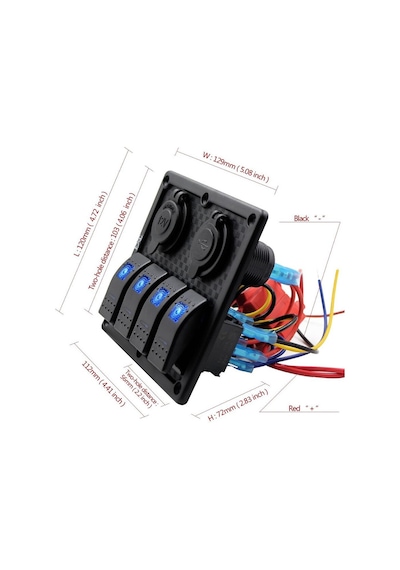 Bfy Switch Panel 4'Lü Usb 12V Çakmaklık