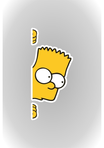 12x5,5 Cm Bart Simpson Sticker Araba Laptop Oto Motor Sticker
