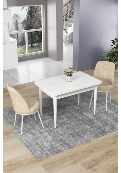 Canisa Concept Nil Serisi 70x110 Sabit Mutfak Masası Takımı Beyaz Masa 2 Krem Sandalye Krem Sandalyeler Beyaz Masa Canisa Concept Nil Serisi 70x110 Sabit Mutfak Masası Takımı Beyaz Masa 2 Krem Sandalye Krem Sandalyeler Beyaz Masa