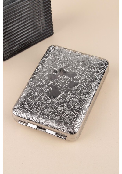 İşlemeli Retro Tasarım Metal Sigara Tabakası Gümüş Renk 23bm923ksr03 - 512923532