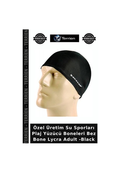Özel Üretim Su Sporları Plaj Yüzücü Boneleri Bez Bone Lycra Adult -black Siyah