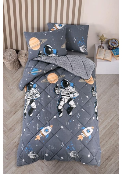 Astronot Wellsoft Jakarlı Genç Ve Çocuk Uyku Seti 3 Parça Çok Renkli