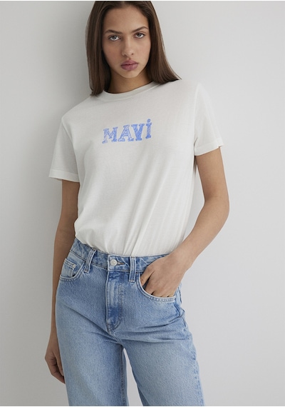 Mavi - Mavi Logo Baskılı Beyaz Tişört 1612232-70057 Beyaz