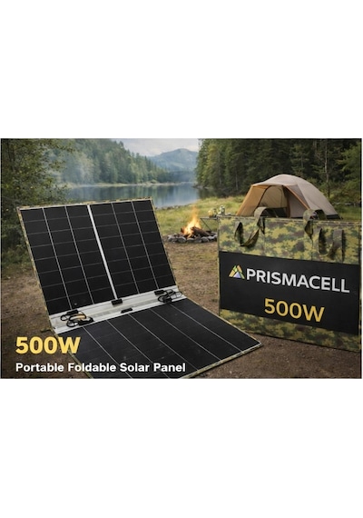 Prismacell 500 Watt 500w Katlanabilir Solar Panel Topcon Hücreli Yüksek Performanslı Katlanır Güneş Paneli