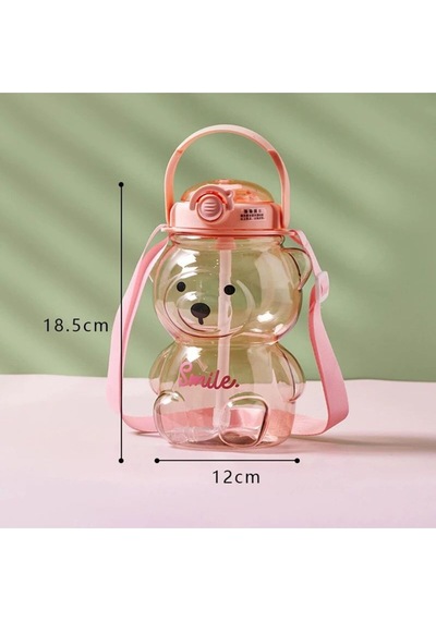 1200 Ml Smile Minnoş Desenli Ayıcık Model Su Matarası Yavrulu Su Şişesi Suluk Ve Matara Bpa Free Pem Diğer