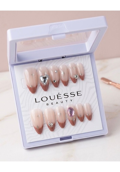 Louésse Rose Glow Takma Tırnak Seti 12 Li Taş Detaylı Nude Pembe Geçişli Şık Model