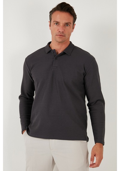 Buratti Pamuklu Regular Fit Polo Yaka Erkek Sweat 5905715 Antrasit