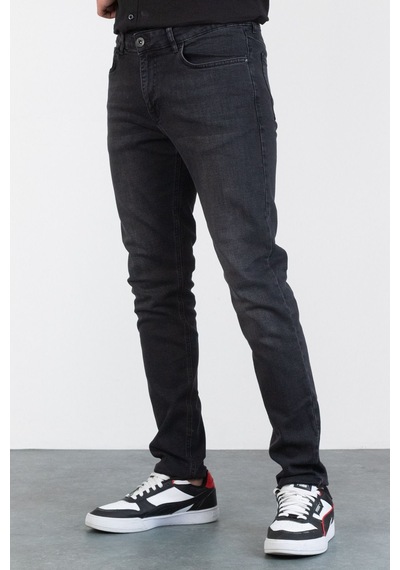 HLT Jeans Erkek Antrasit Taşlamalı Slim Fit Likralı Jean Kot Pantolon Abel Gri