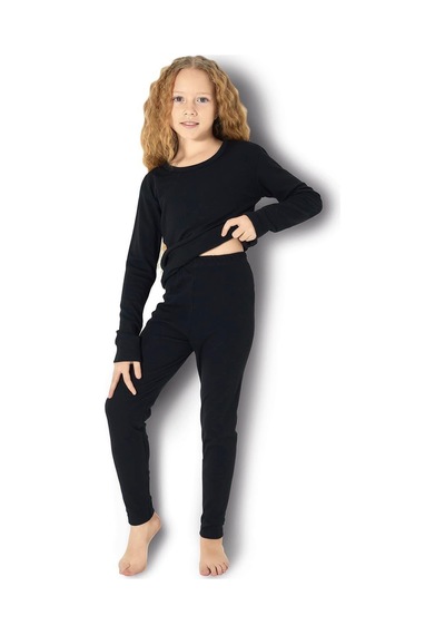 Jiber 904 Unisex Çocuk Likralı Termal İçlik Sıcak Tutan Terletmez Tayt Alt Siyah
