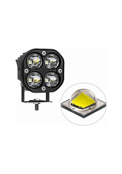 3'' Beyaz Led Spot Uzun Kısa Off Road, Motosiklet Sis Farı Çalışma Lambası 12-24v 40w