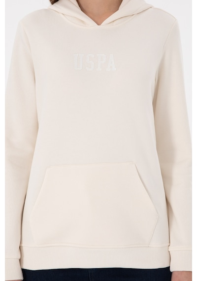 U.S. Polo Assn. Kadın Krem Kapüşonlu Basic Sweatshırt 50289536-VR071