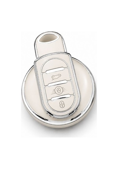 Mini Cooper F55 F56 F57 R56 R57 F60 Beyaz Silver Anahtar Kılıfı Şık Silikon Koruma
