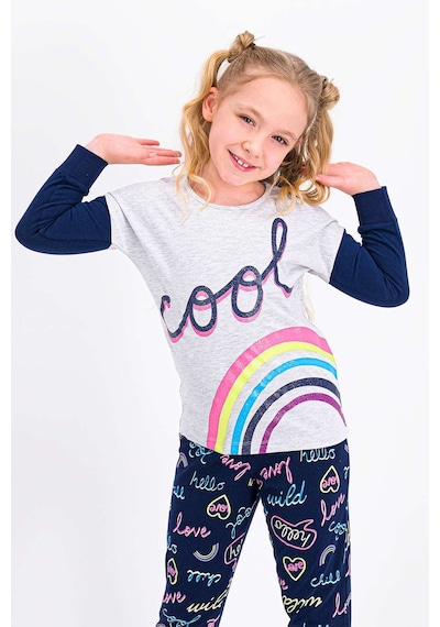 Rolypoly Cool Love Karmelanj Kız Çocuk Pijama Takımı 5274-25233 Kar Melanj