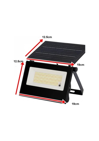 60 Watt Güneş Enerjili Led Projektör Bahçe Lambası 155 Led 3 Renk