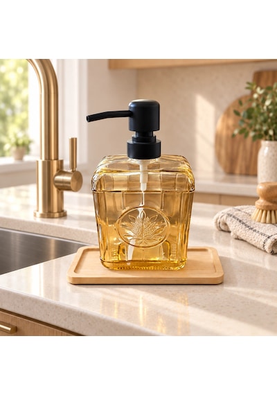 Sarı Cam Sıvı Sabunluk - 500 Ml Çok Renkli