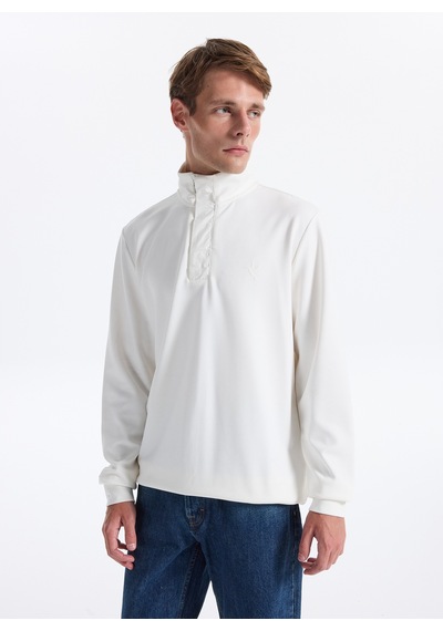 Fabrika Ekru Erkek Bato Slim Fit Sweatshirt F5wm-swt 2573