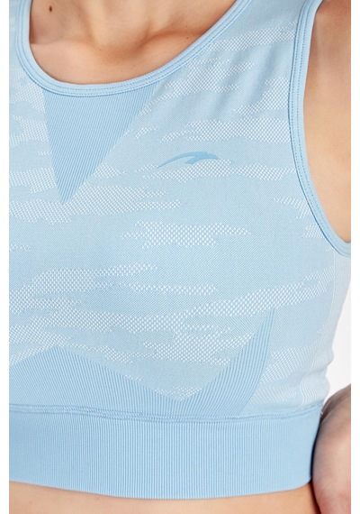 Maraton Active Slimfit Kadın Bisiklet Yaka Kolsuz Fitness Mavi Bra 813054-Mavi