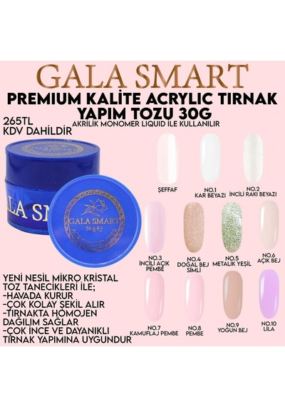 Akrilik Toz Premium 30 G - Şeffaf Gala Smart