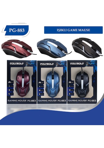 Owwotech Polygold OW-883 Işıklı Kablolu Oyuncu Mouse