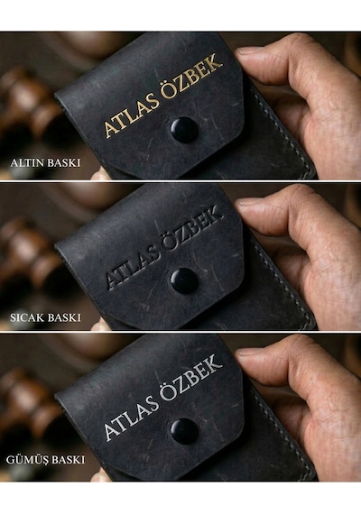 Vanilla Collection Hakiki Crazy Deri Kişiye Özel İsim Yazılı Cüzdan - Yüksek Nakit Kapasiteli Minimalist Model Crazy Gr Siyah