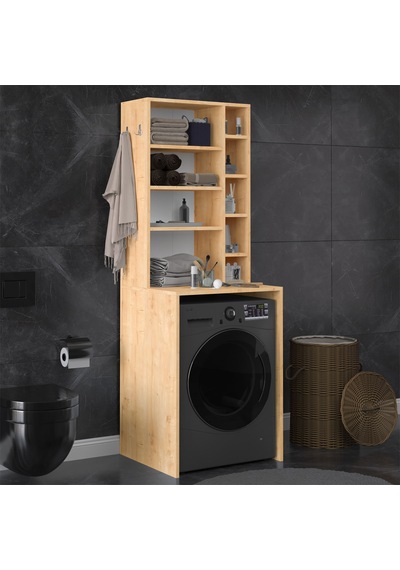 Asra Trend Çamaşır Makinesi Üstü Banyo Dolabı BD-03 %100 MDF Çok Amaçlı Düzenleyici Raf Safir Meşe Asra Trend Çamaşır Makinesi Üstü Banyo Dolabı BD-03 %100 MDF Çok Amaçlı Düzenleyici Raf Safir Meşe