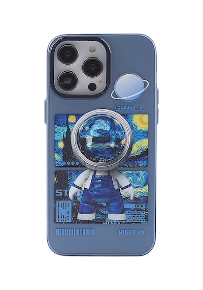 Newface Apple İphone 14 Pro Max Kılıf Prada Desenli Kapak - Prada Mavi - 1