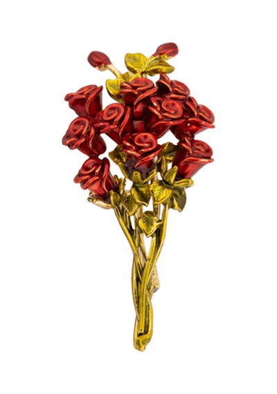 8025092 Gül Broş Kırmızı Kırmızı