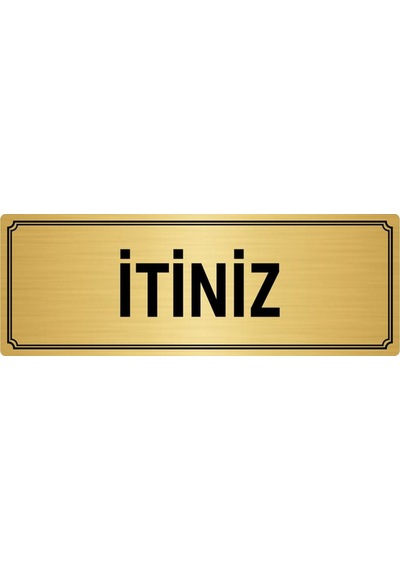 Metal Yönlendirme Levhası, Departman Kapı İsimliği İtiniz 7x20 cm Altın Renk