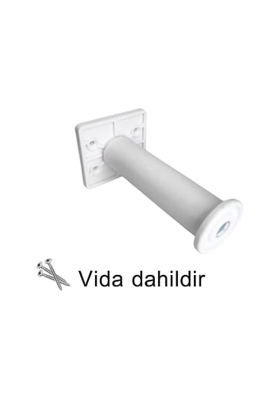 2 Adet Modül Ayarlanabilir Destek Ayağı 15 X 23 Cm Beyaz Ayak Mobilya Kanepe Baza Koltuk Ünite Ayakları