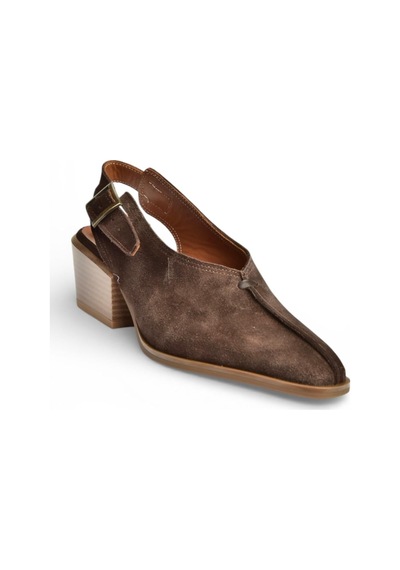 Fox Shoes Y654307302 Kahverengi Hakiki Deri Süet Kalın Topuklu Western Ayakkabı Kahverengi