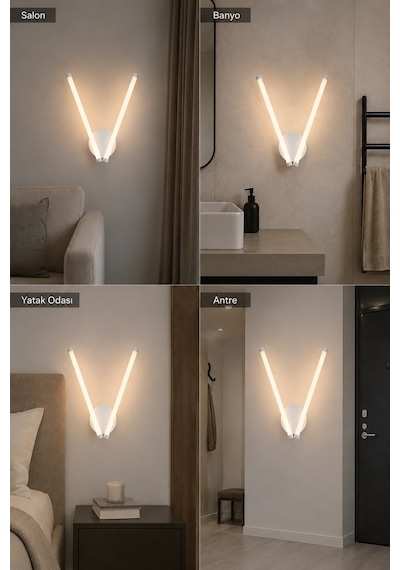 Vasko Modern Led Duvar Apliği Günışığı Beyaz