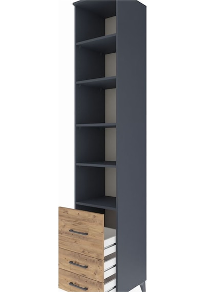 Hyperion Dolap 5 Raflı 3 Çekmeceli 44x44x243 Antrasit-çam Antrasit