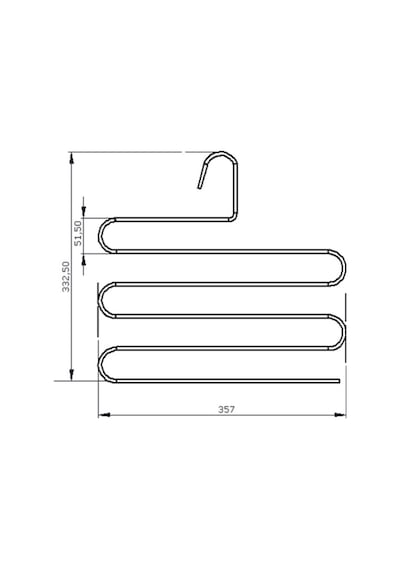 Siyah Dolap İçi 5 Katlı Pantolon Elbise, Şal, Eşarp, Askısı, Gardrop Askılığı - Metal Paslanmaz Meta Diğer