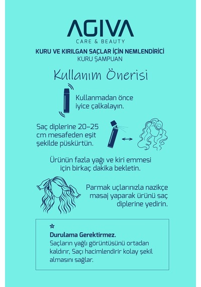 Agiva 8D Hyaluron Hindistan Cevizi Kokulu Hacimlendirici Kuru Şampuan 200 ML