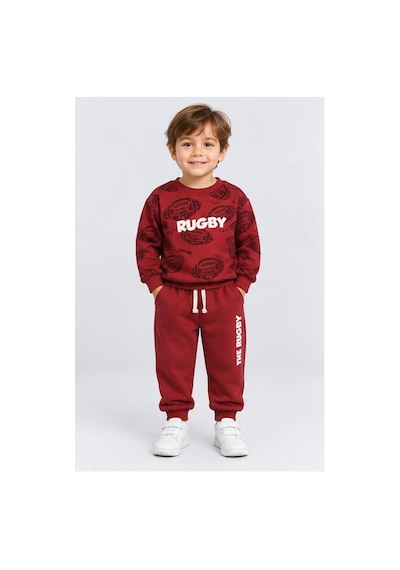 Ahengim Erkek Çocuk Rugby Topu Baskılı Pamuklu Sweatshirt Ve Pantolon Eşofman Takımı Ak119 Kırmızı Ahengim Erkek Çocuk Rugby Topu Baskılı Pamuklu Sweatshirt Ve Pantolon Eşofman Takımı Ak119 Kırmızı