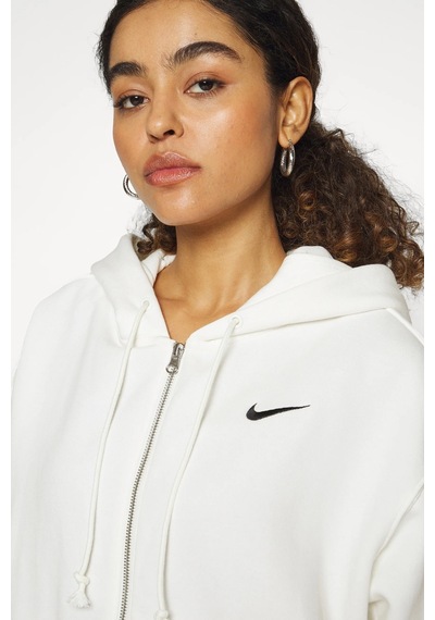 Nike Sportswear Phoenix Fleece Oversized Hoodie Full Zip Bol Kesim Kapüşonlu Kadın Sweatshirt Krem Krem