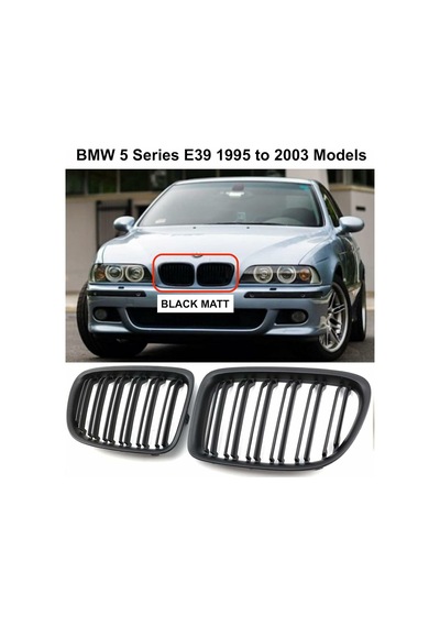 Bmw E39 Çift Şeritli Ön Panjur Izgara 1995-2003 Arası Parlak Siyah