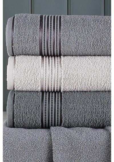 Alia Soft 70x140 Cm 3'lü Banyo Havlusu Seti Gri Koyu