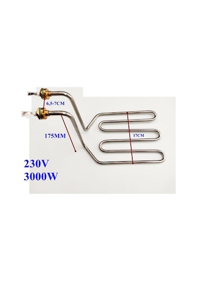 Sanayi Fritöz Isıtıcı Rezistansı 3 Boğumlu 3000W 17,5Cm