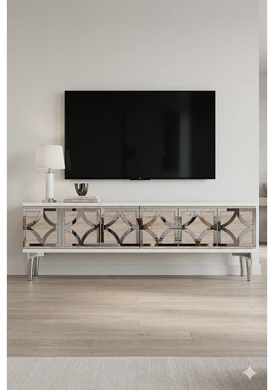 Tsa1237bts Lem Tv Sehpası Beyaz-traverten-silver 120cm Tsa1237bts Lem Tv Sehpası Beyaz-traverten-silver 120cm