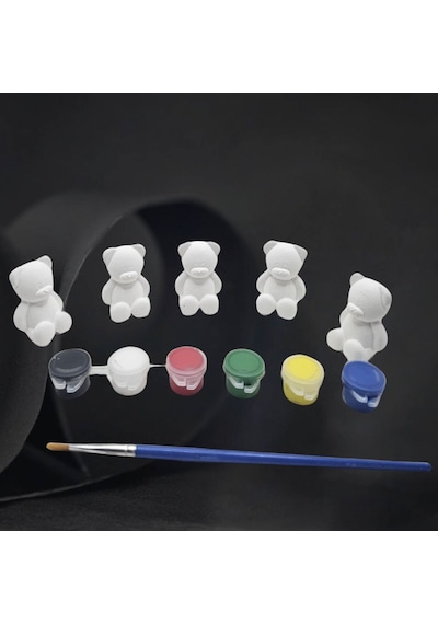 Eğitici Etkinlik Taş Boyama Seti 3 Boyutlu 15 Adet Minik Ayıcık Set Stone Painting