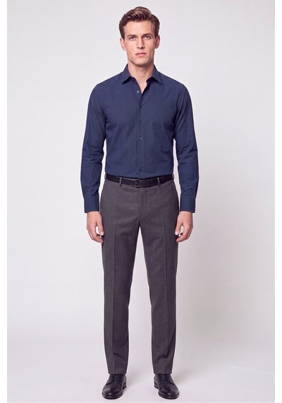 Slim Fit Modal Kumaş Lacivert Gömlek G 1609