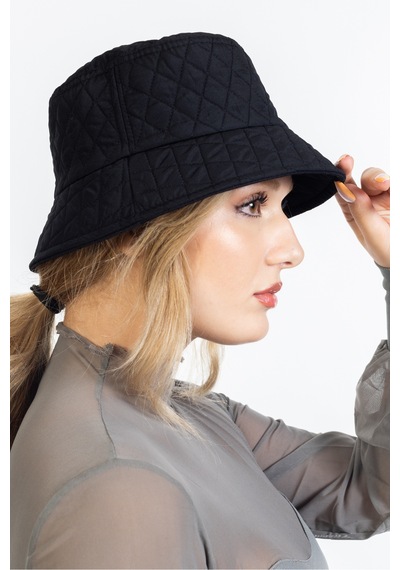 Ladycolor Kışlık Kapitone Bucket Balıkçı Şapka Siyah Siyah