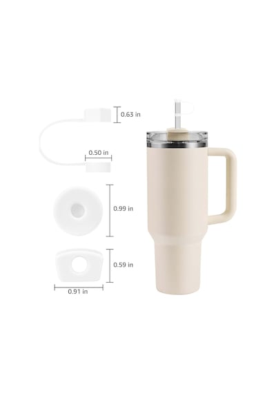 Ayrex Linsaner Stanley Bardak Aksesuarları İle Uyumlu Silikon Hasır Toppers 2,0, 30 Oz / 40 Oz Şeffaf Hasır Kapaklı