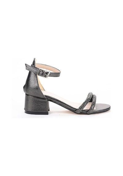 Kiko Kids 791 Taşlı Kız Çocuk 3 Cm Topuklu Sandalet Ayakkabı Platin 001