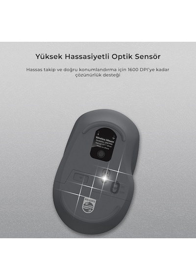 Philips SPK7448 Kablosuz Bluetooth 1600 DPI 4 Tuşlu Optik Mouse