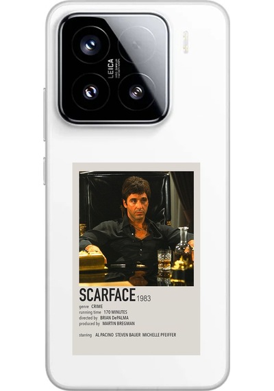 Xiaomi Mi 15 Pro Uyumlu Scarface Mini Poster Tasarımlı Baskılı Silikon Kılıf Renkli