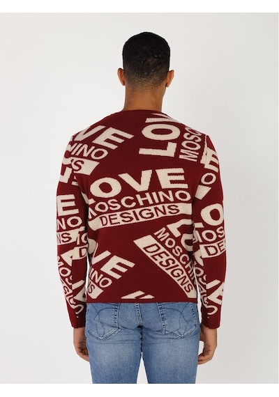 Moschino Moschıno Erkek Kazak / M.Lov.2019.6494 Vişne -Beyaz Bordo Moschino Moschıno Erkek Kazak / M.Lov.2019.6494 Vişne -Beyaz Bordo